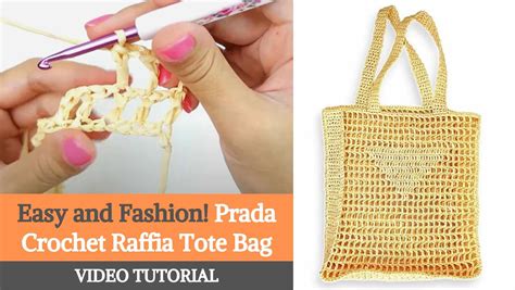 Easy Prada Crochet Raffia Tote Bag Tutorial, Crochet Bag, Net Bag